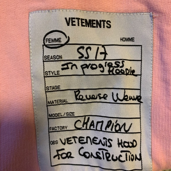 Vetements x Champion pink sweatshirt - Picture 3 of 7